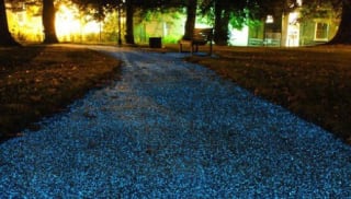 A glowing path powered by solar power