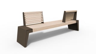 Urbain® Timber Seat with 2 Opposing Single Backrests
