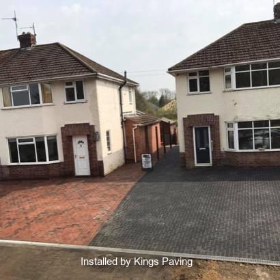 Block paving laid on a driveway.