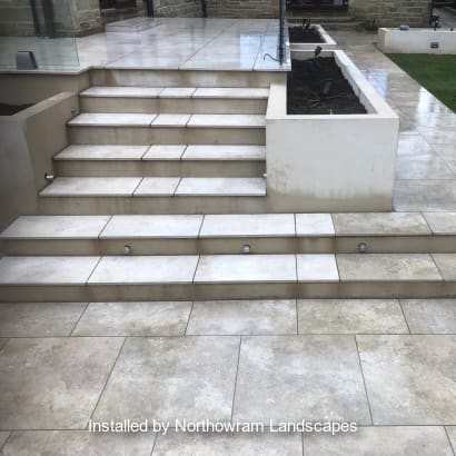 Marshalls garden paving laid in a patio area.