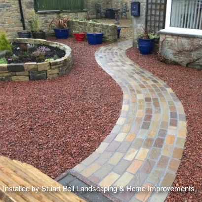 Marshalls Natural Stone Setts in Autumn Bronze installed by a Marshalls register member.
