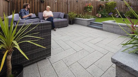 Marshalls Argent Smooth paving in light.