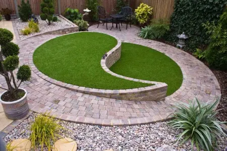 Aggregate used in a patio area