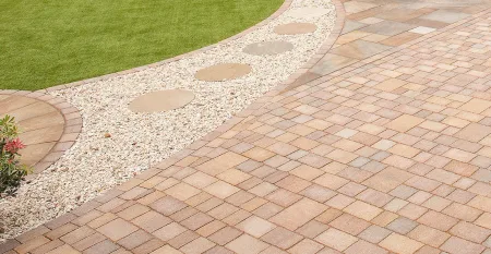 Red block paving used as a driveway