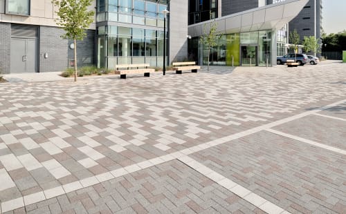 benches in front of office