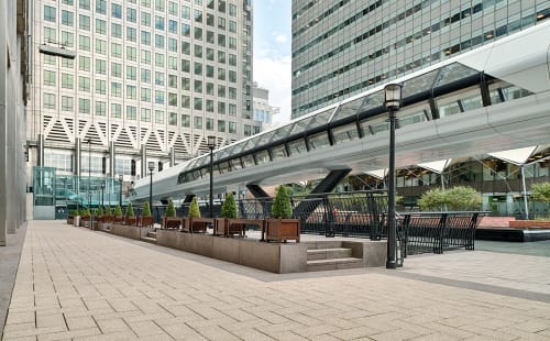 herringbone street paving outside business office