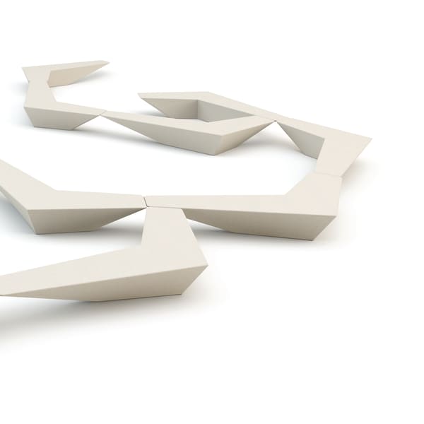 arrow bench in white