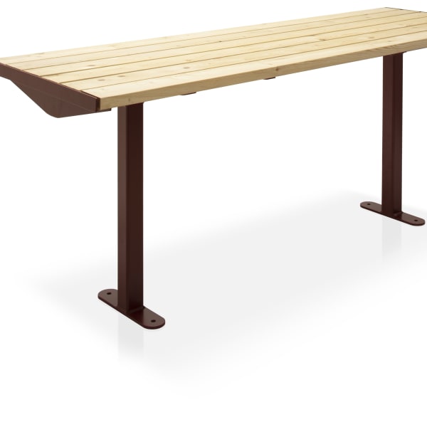 citi element table - softwood slats with corten steel frame