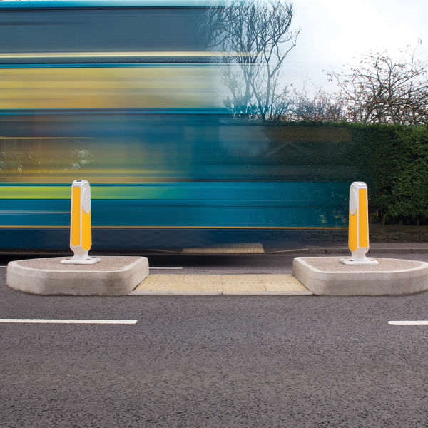 concrete traffic island