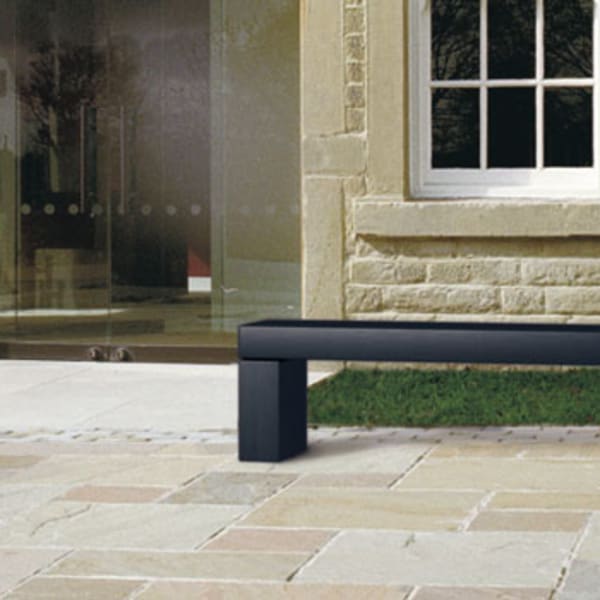 geoform stonelements bench with block legs in natural stone