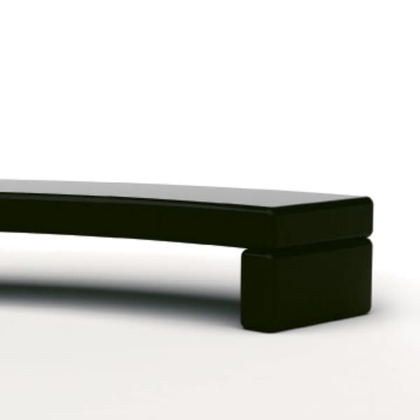geoform stonelements curved bench with block legs in natural stone