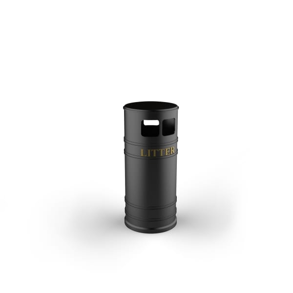 heritage imperial 85l litter bin with lid black