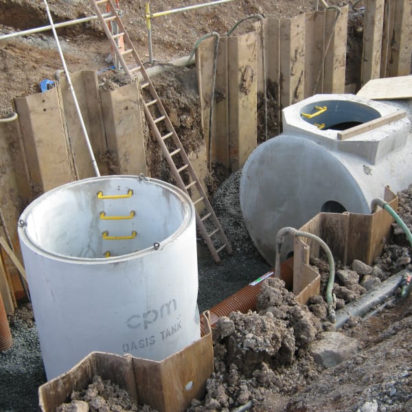pumping station storage tank