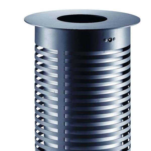 sineu graff contemporary round aperture in top/empty via top steel and stainless steel litter bin
