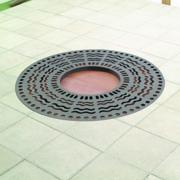 sineu graff waves round steel tree grill