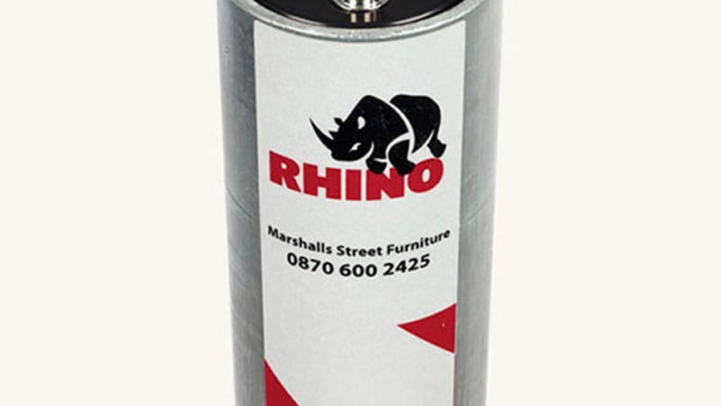 Rhino RT R14 Heavy Duty Round Galvanised Steel Telescopic Bollard