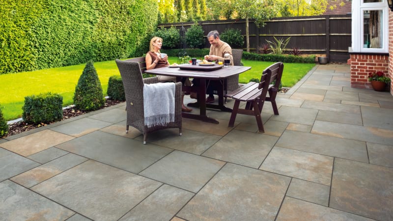 Marshalls SYMPHONY Natural garden paving in Copper