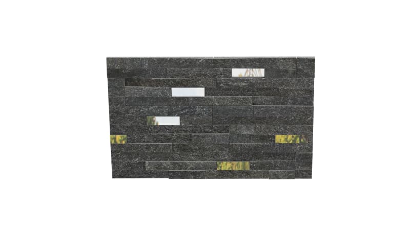 Stoneface Drystack Veneer Walling- Nero Quartzite Mirror