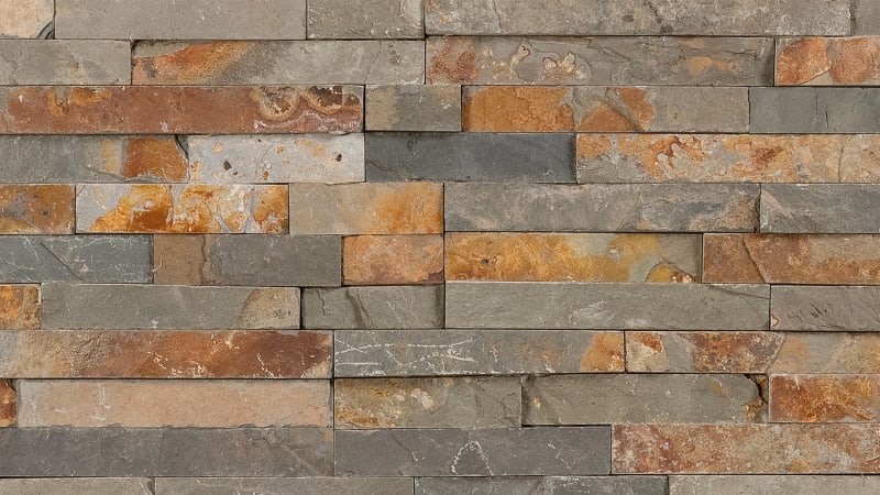 Stoneface Drystack Walling - Copper Slate
