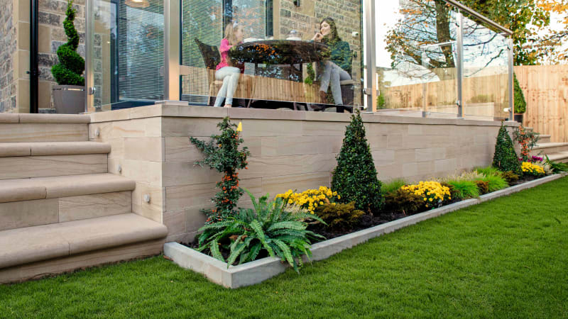 Stoneface Sawn Veneer Walling - Caramel Cream Multi