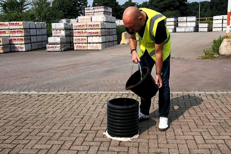 Infiltration testing for Priora permeable paving