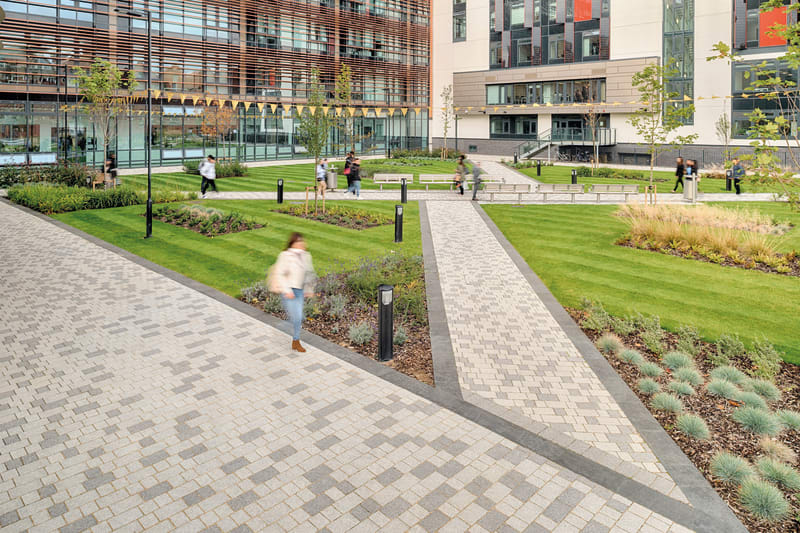 Modal paving at De Montfort University