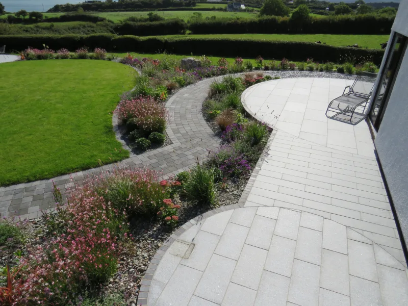 Grey patio edging