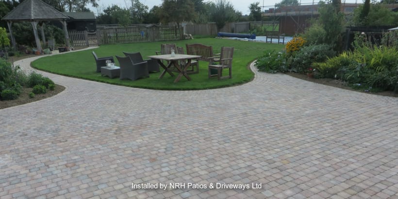 Marshalls patio paving laid in a large patio area.