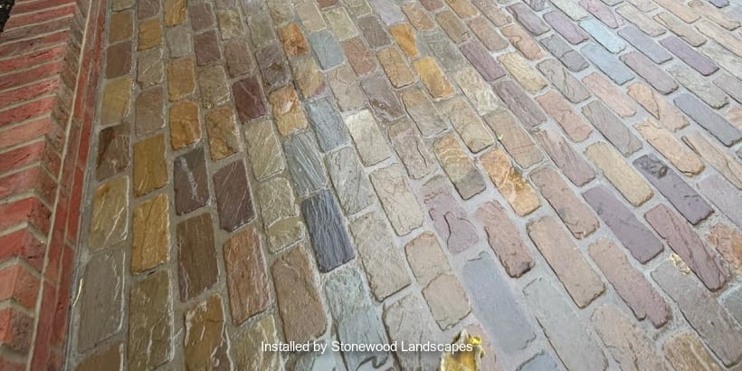 Marshalls driveway Sandstone Setts in Autumn Bronze installed by a Marshalls register member.