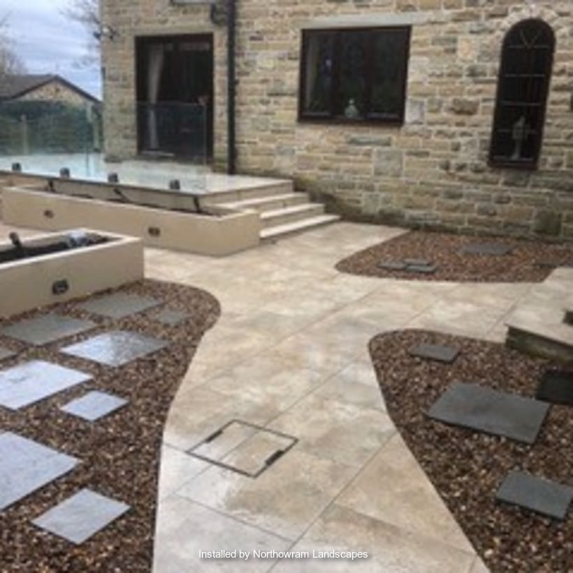 Marshalls paving laid in a patio