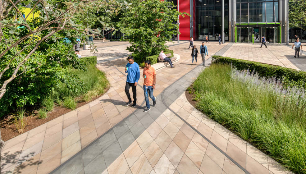 Public space in International Quarter, London