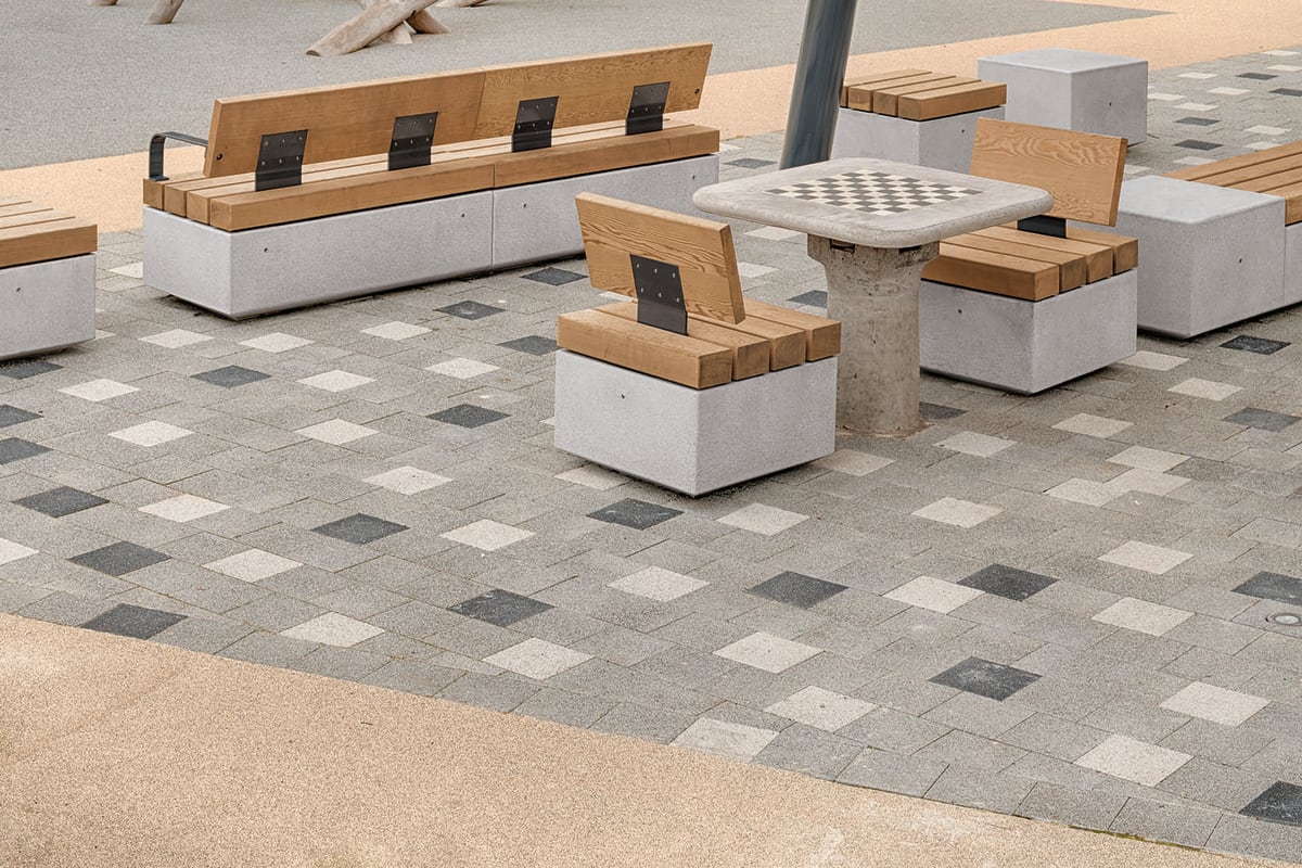 metrolinia modular concrete seating units