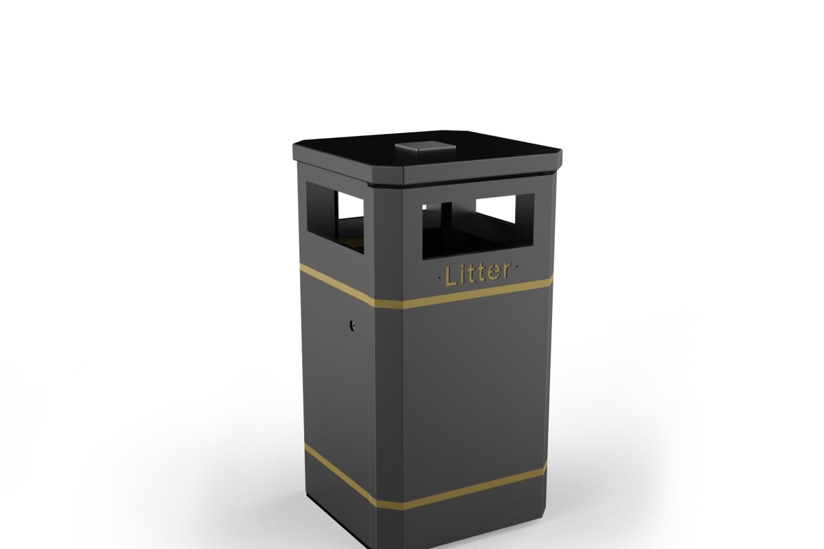 albion square 120l litter bin standard black