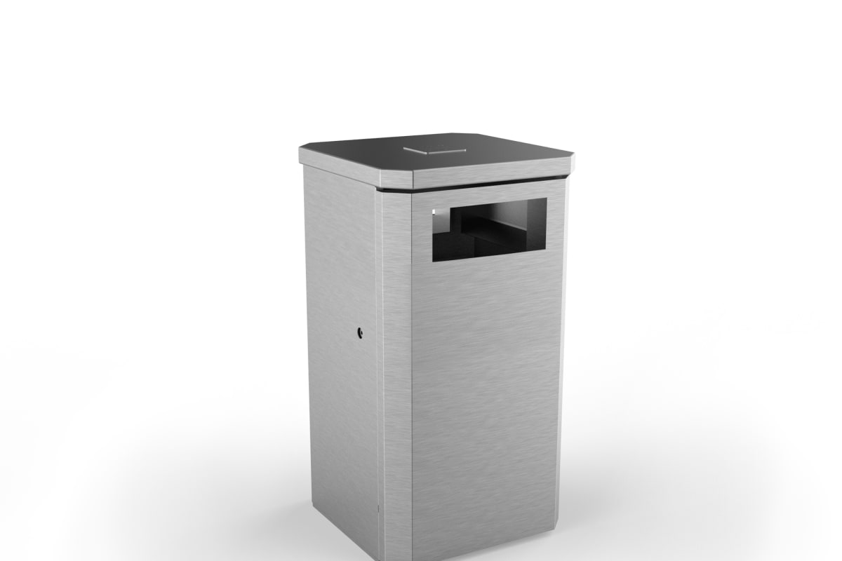 albion square 120l litter bin standard stainless steel
