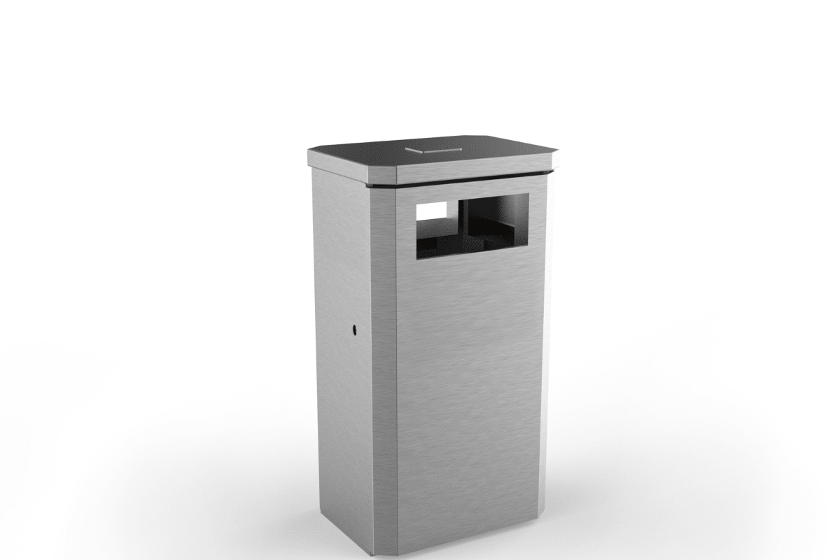 albion square 90l slimline litter bin stainless steel