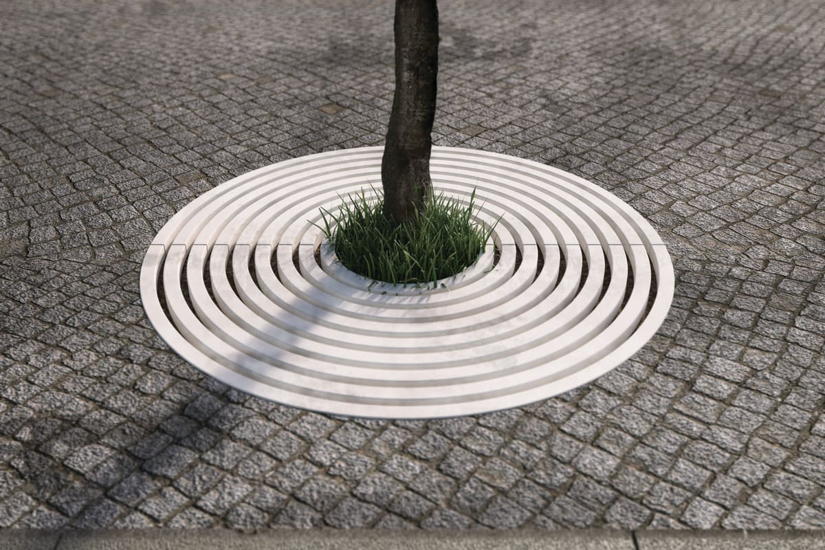 circular spring tree grille in white