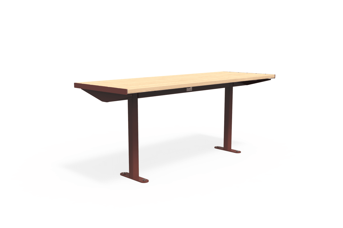 citi element table - softwood with oxide red frame