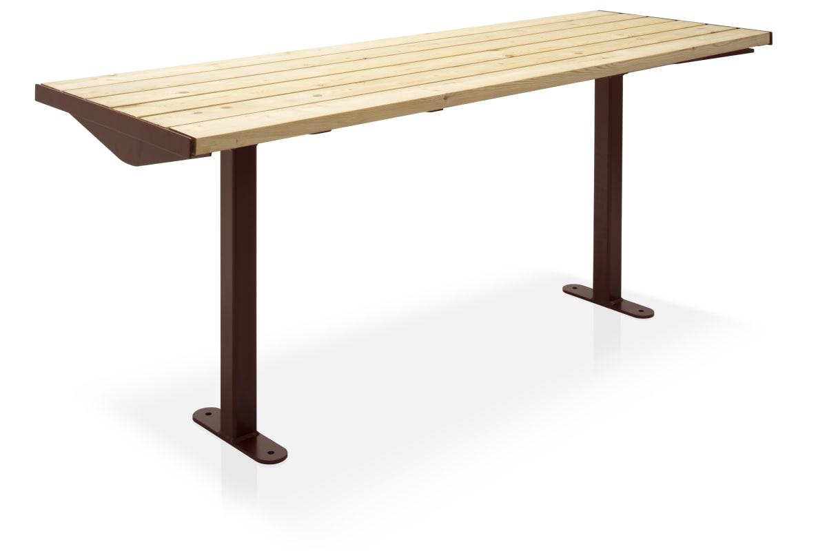 citi element table - softwood slats with corten steel frame