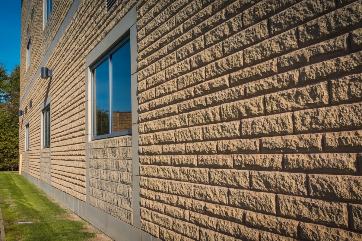 cromwell pitched walling in yorkstone - landscape house