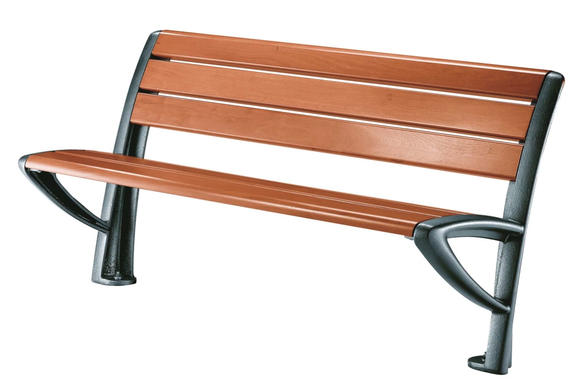 elite 3 place seat in cast iron and timber