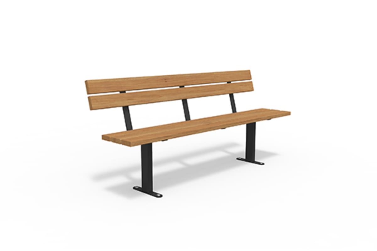 essentials steel powder coated hardwood seat