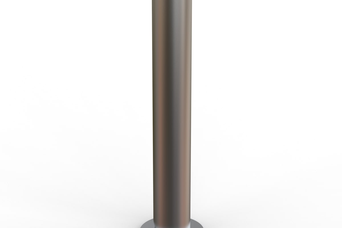 essentials 304 stainless steel flat top bollard - surface mount