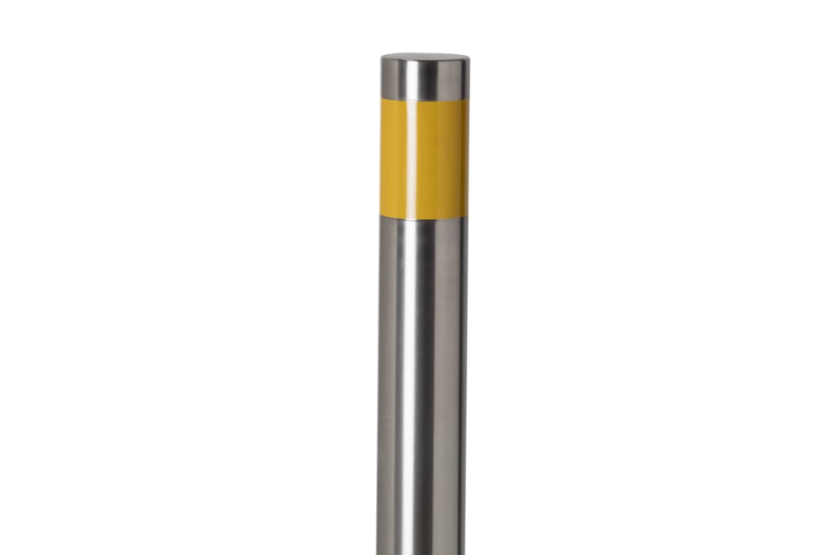 essentials 304 stainless steel flat top bollard with reflective tape