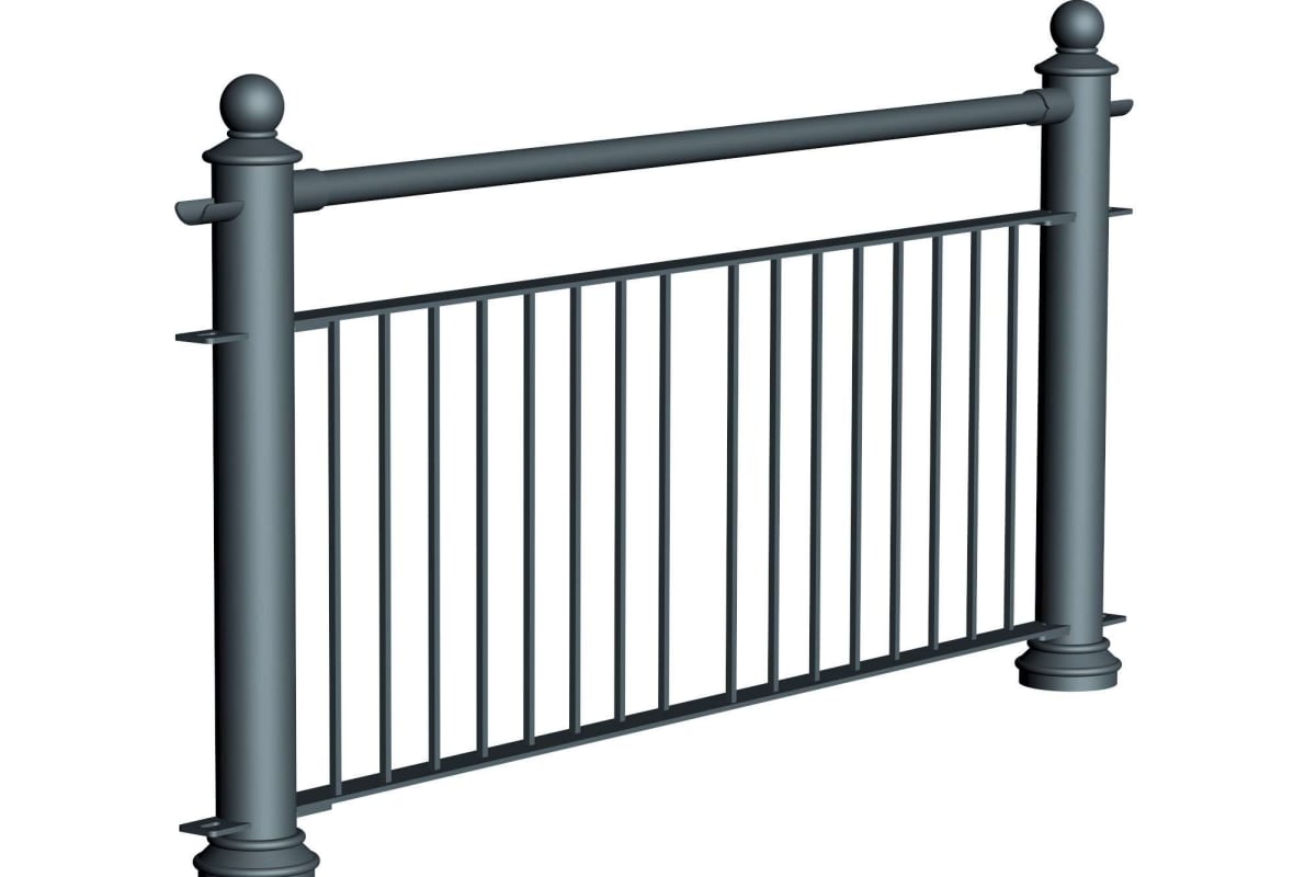ferrocast court 2 (reduced hi vis) polyurethane pedestrian guard rail