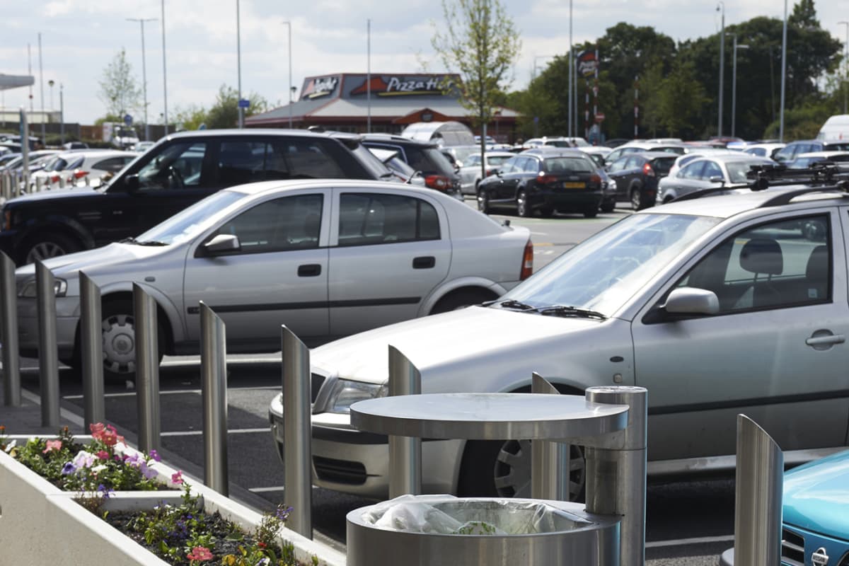 geo litter bin rhino rs004 stainless steel bollards and artemide planters mayflower retail park basildon