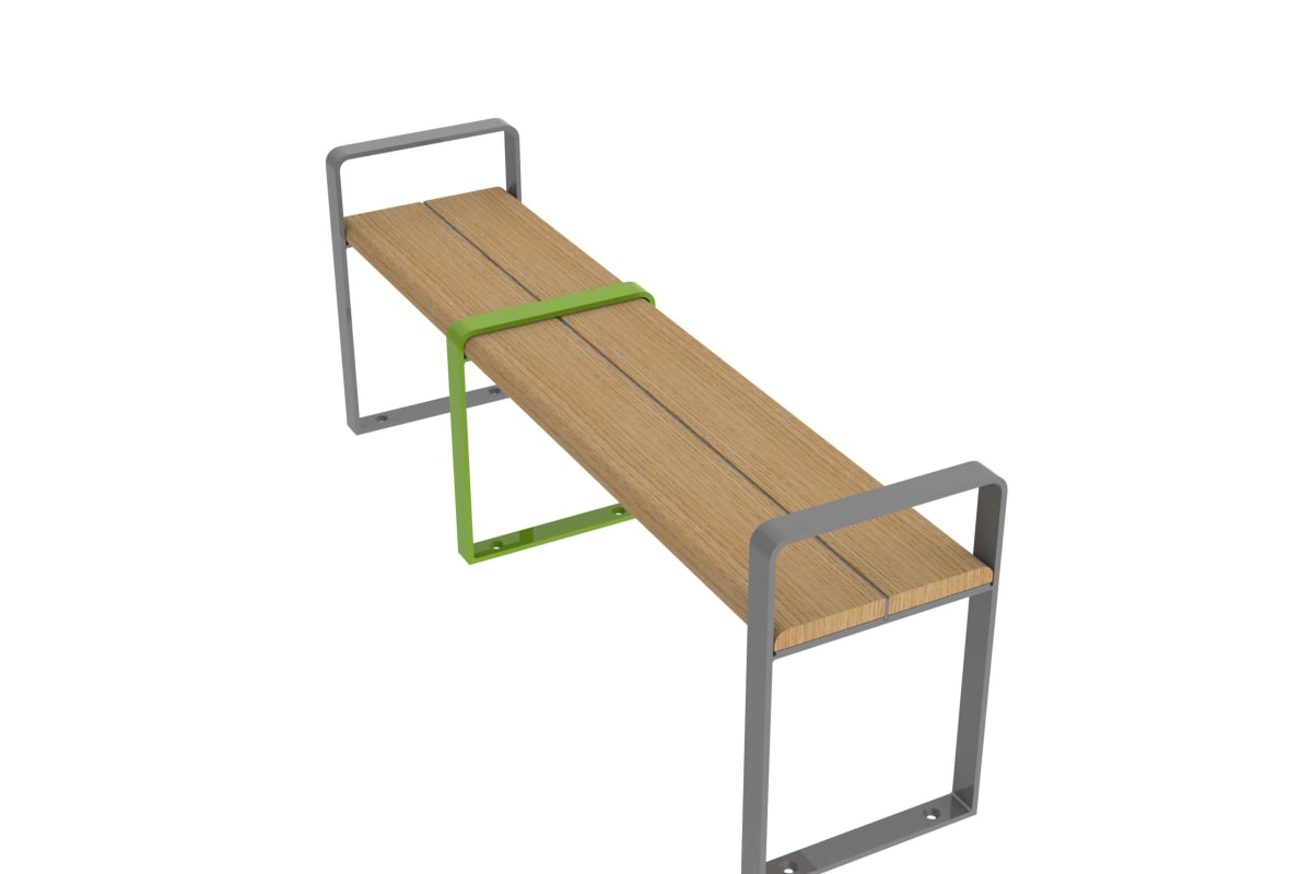 loci three place bench with arms