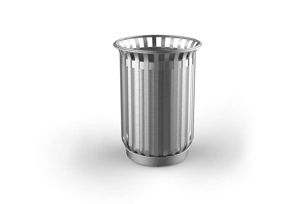m3 110l litter bin stainless steel