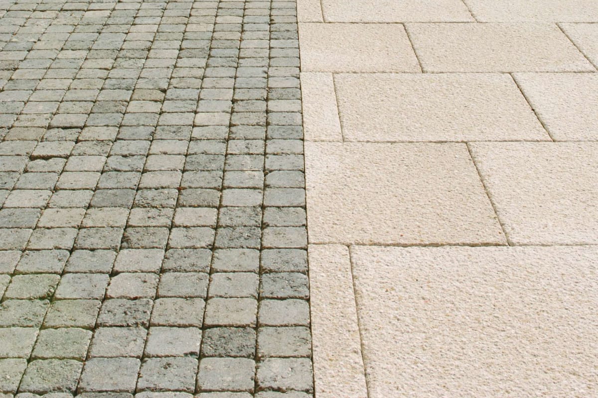 charnwood textured buff and tegula cobbles pennant grey romford