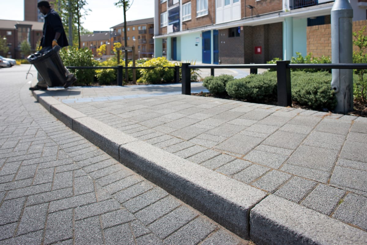 conservation kerb - charcoal and modal - grey granite greater london