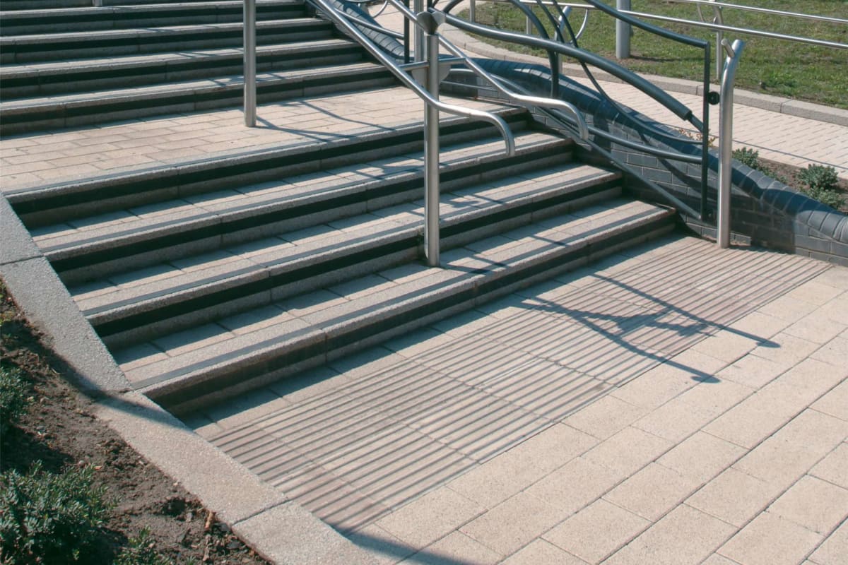 conservation silver grey textured kerb step unit